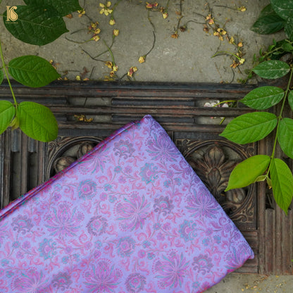 Moody Blue Pure Banarasi Silk Handwoven Tanchui Kurta Fabric - Khinkhwab