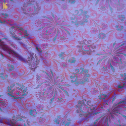 Moody Blue Pure Banarasi Silk Handwoven Tanchui Kurta Fabric - Khinkhwab