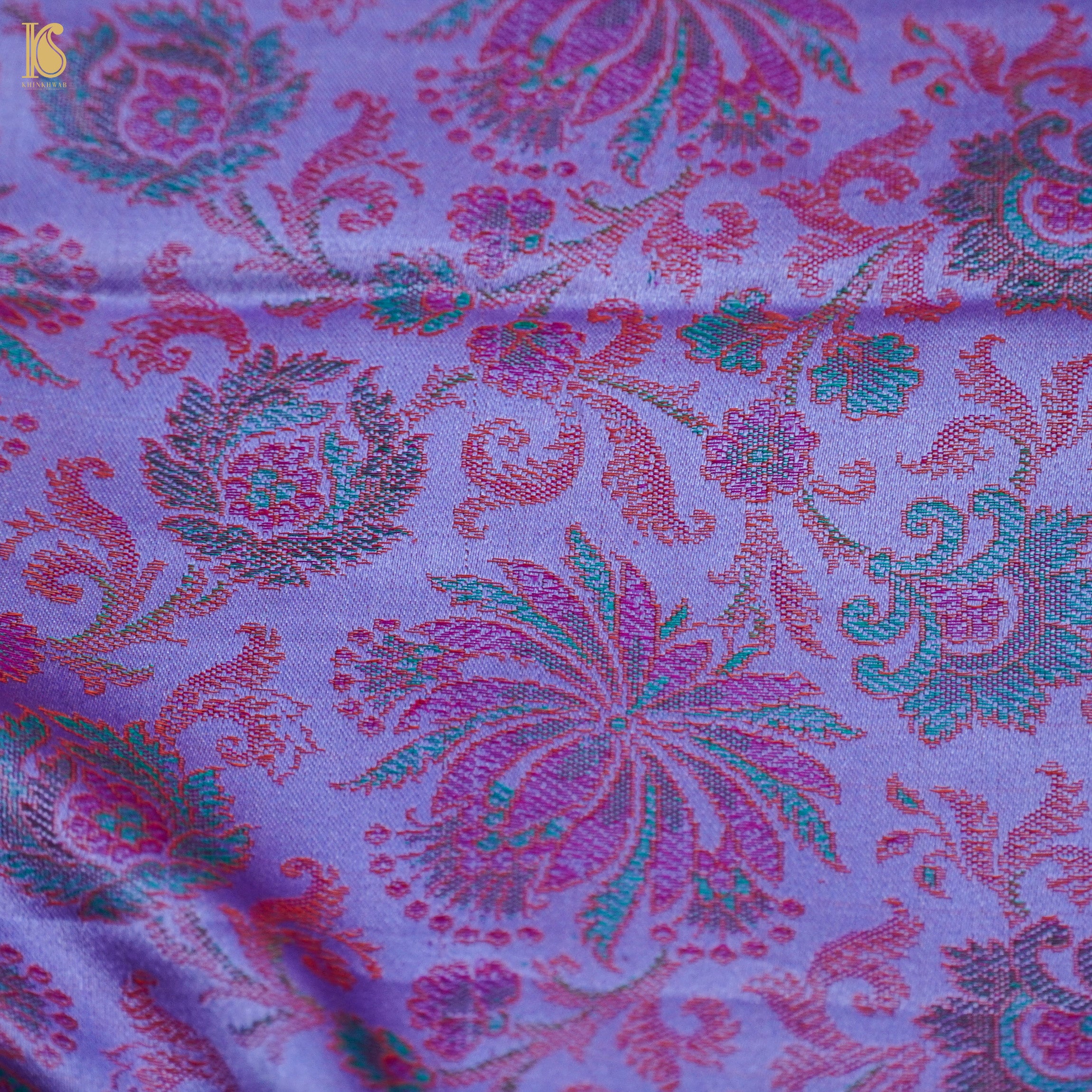 Moody Blue Pure Banarasi Silk Handwoven Tanchui Kurta Fabric - Khinkhwab