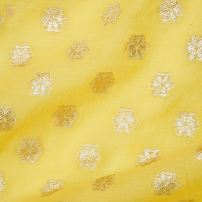 Wild Rice Yellow Chanderi Banarasi Stitched Skirt Lehenga - Khinkhwab
