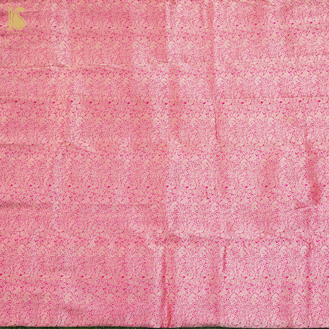Handloom Razzmatazz Pink Pure Brocade Banarasi Fabric - Khinkhwab