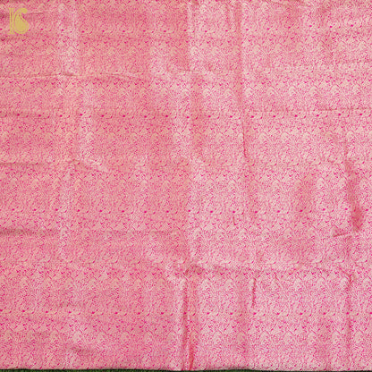 Handloom Razzmatazz Pink Pure Brocade Banarasi Fabric - Khinkhwab