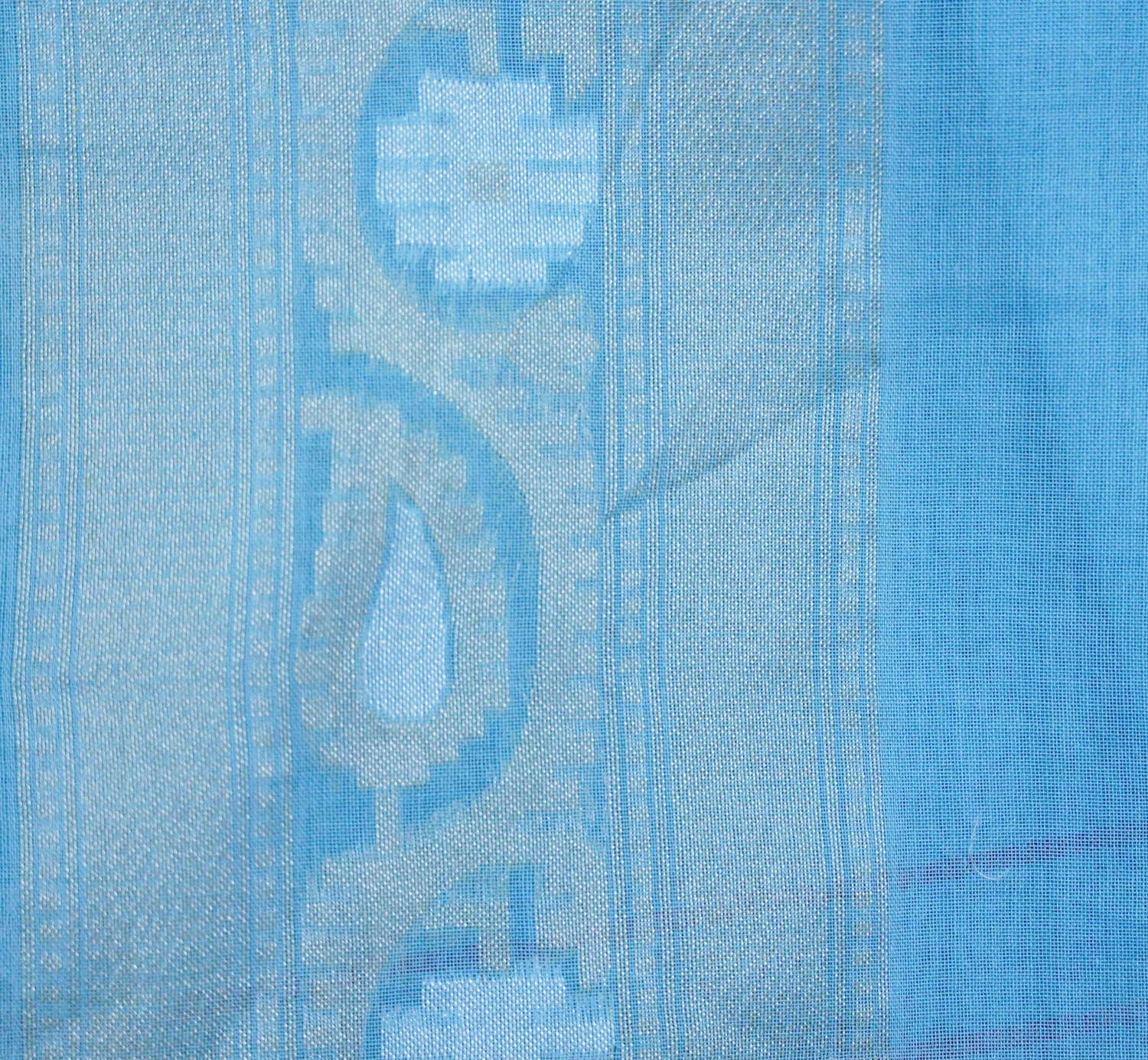 Handloom Banarasi Cotton Jamdani Ektara Blue Saree