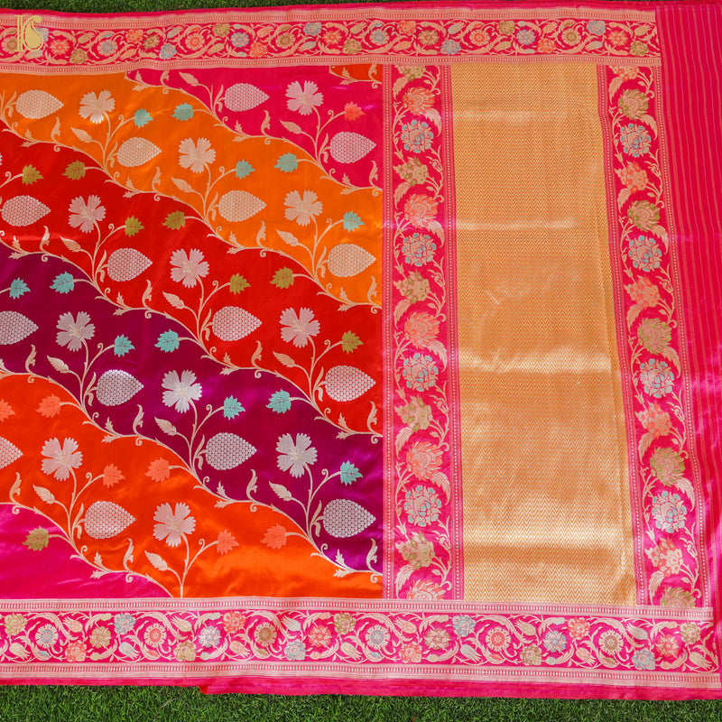 Handwoven Pure Katan Silk Kadwa Banarasi Rangkat Saree - Khinkhwab