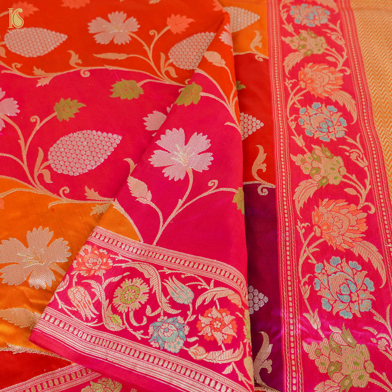 Handwoven Pure Katan Silk Kadwa Banarasi Rangkat Saree - Khinkhwab