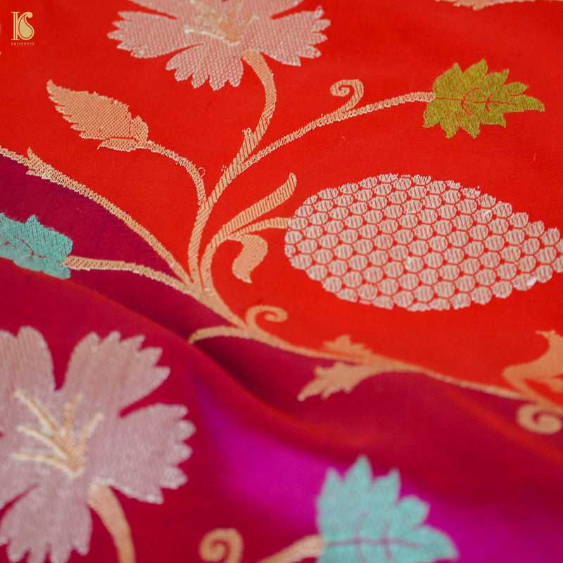 Handwoven Pure Katan Silk Kadwa Banarasi Rangkat Saree - Khinkhwab