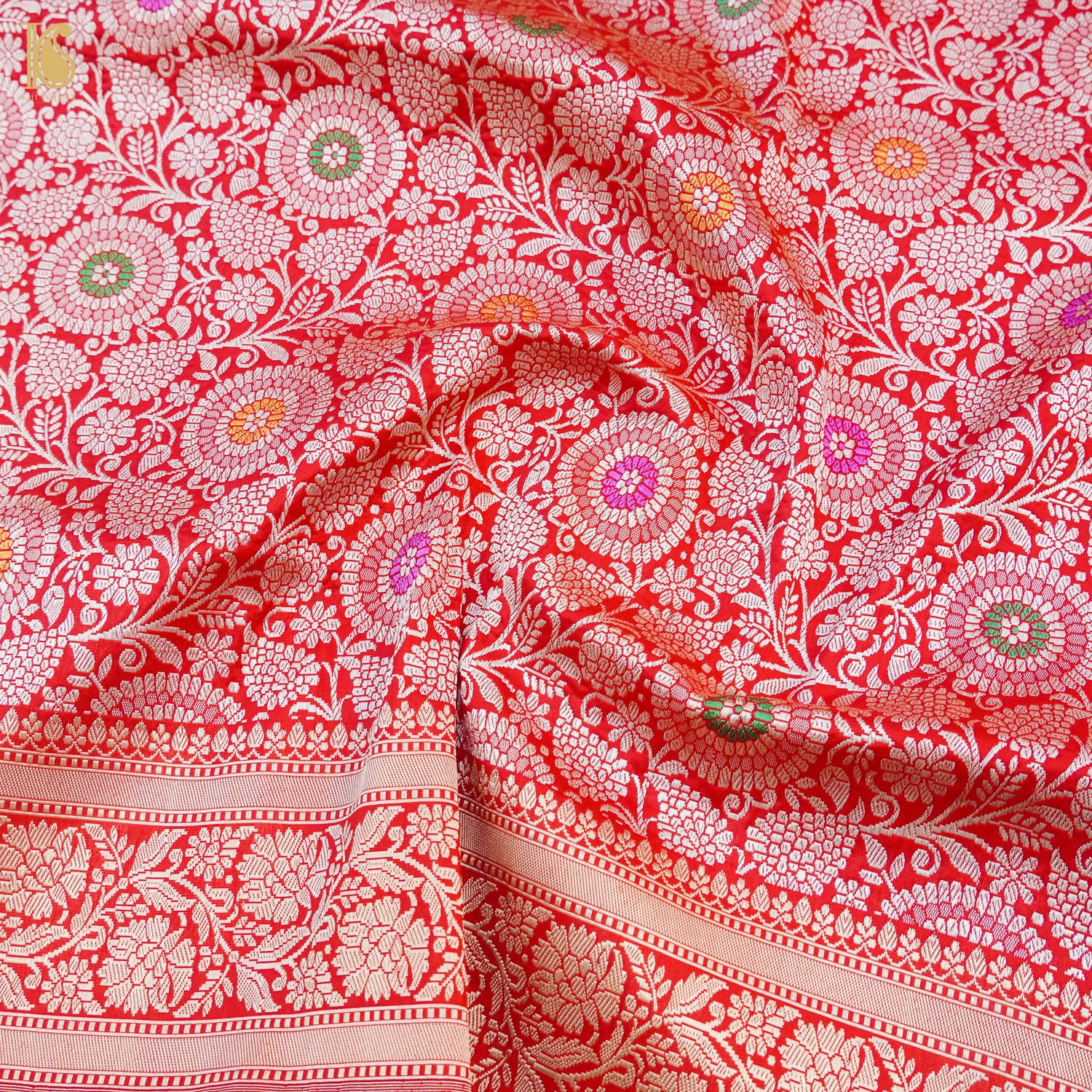 Red Pure Katan Silk Handloom Kadwa Mina Brocade Banarasi Saree - Khinkhwab