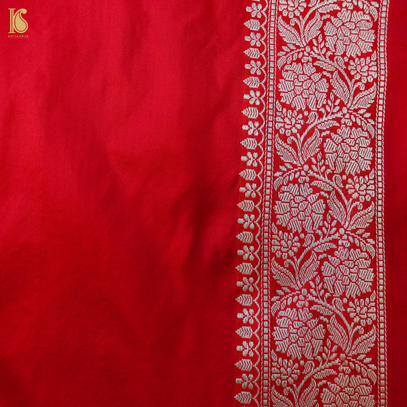 Red Pure Katan Silk Handloom Kadwa Mina Brocade Banarasi Saree - Khinkhwab