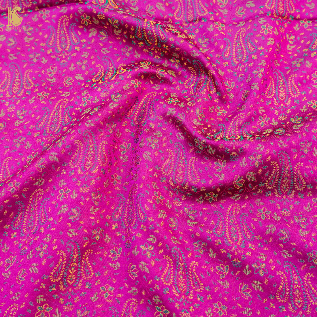 Pink Pure Banarasi Silk Handwoven Tanchui Kurta Fabric - Khinkhwab