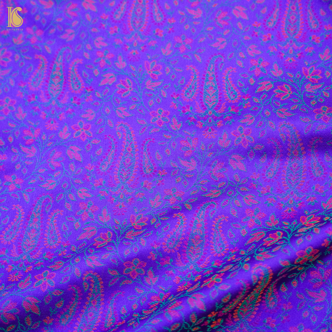 Purple Pure Banarasi Silk Handwoven Tanchui Kurta Fabric - Khinkhwab