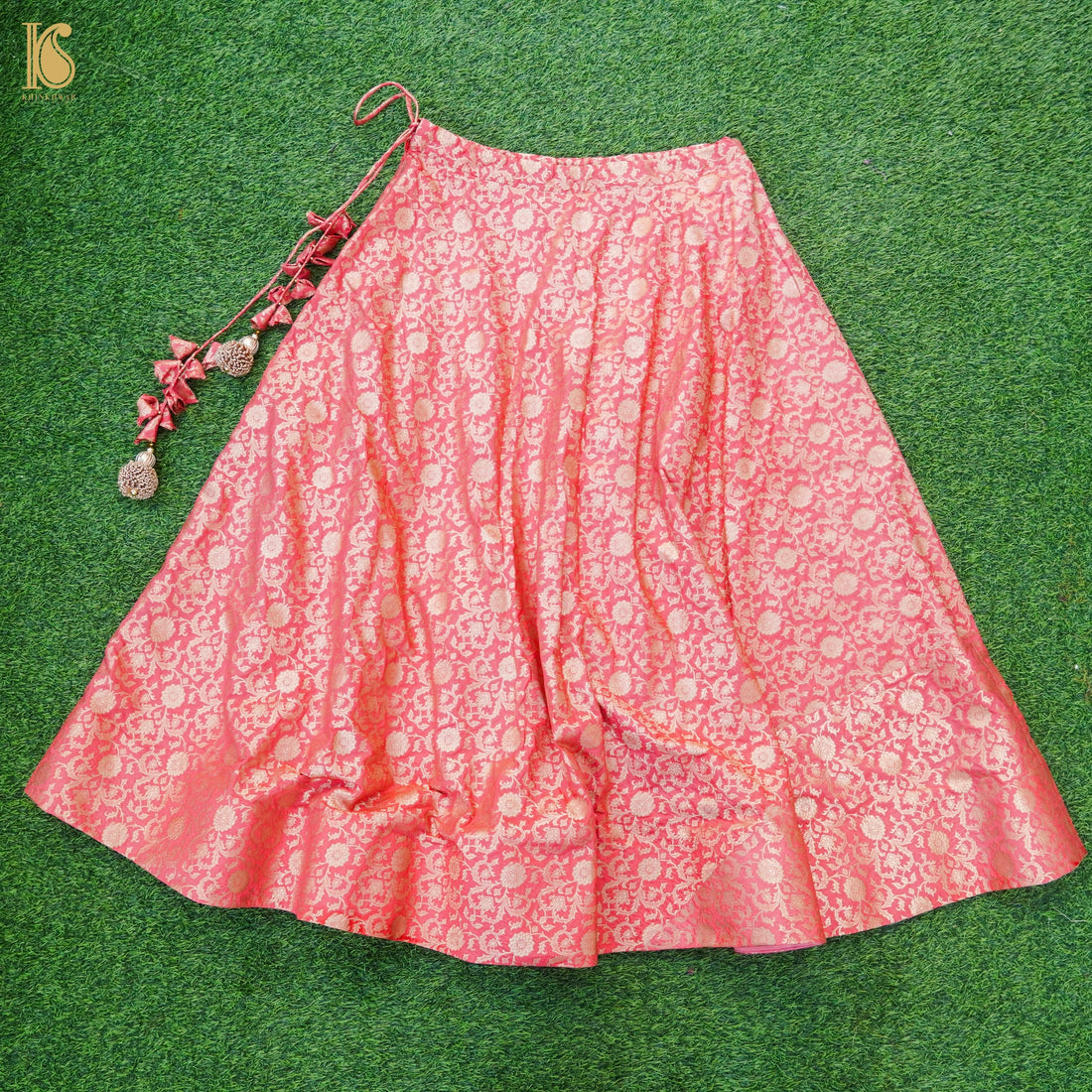 Froly Pink Soft Silk Banarasi Lehenga - Khinkhwab