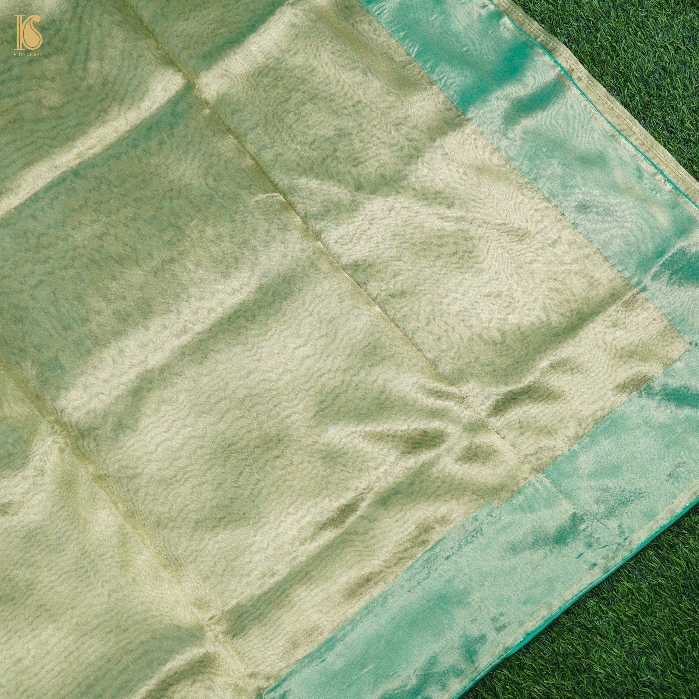 Norway Green Pure Tissue Silk Handwoven Banarasi Saree - Khinkhwab