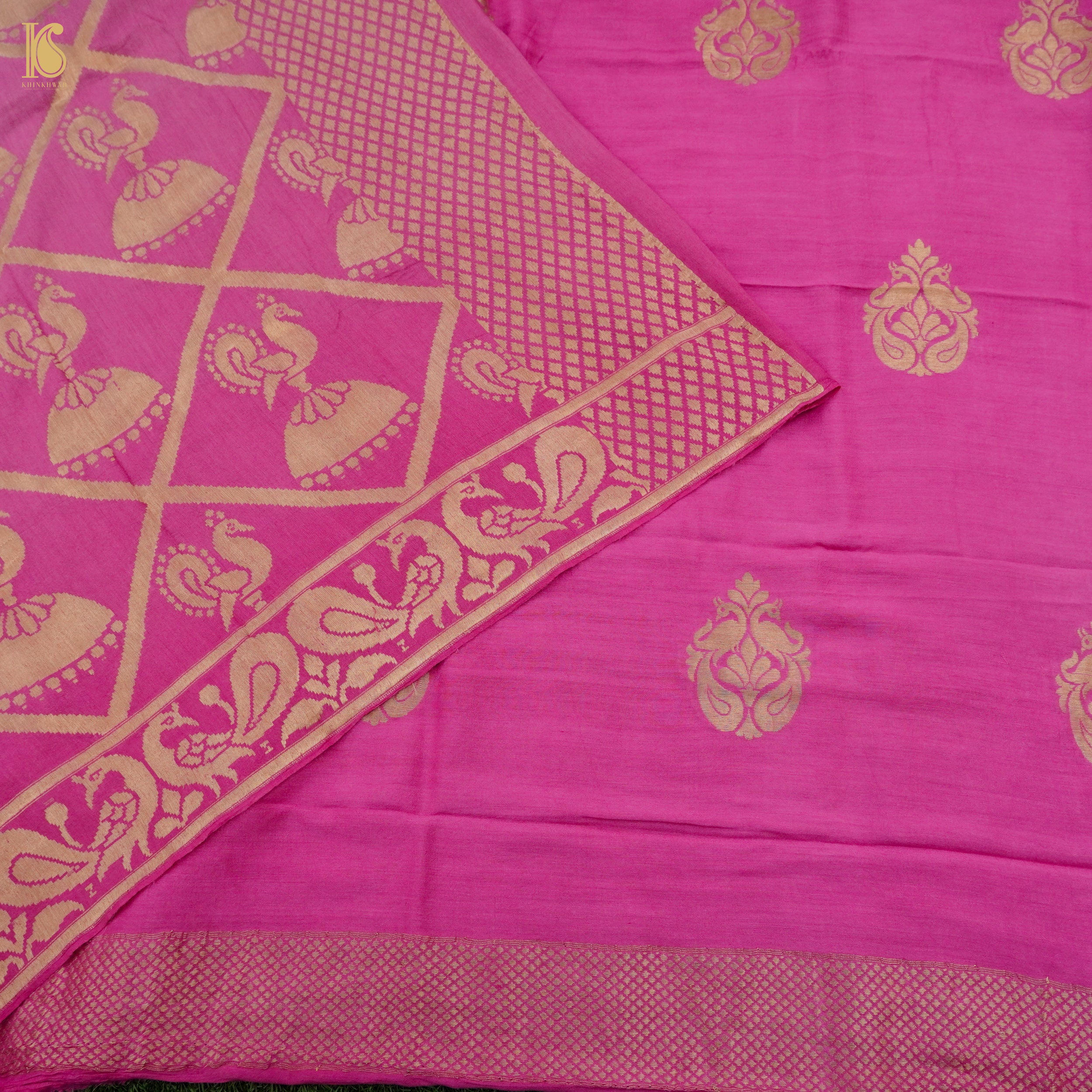 Pure Moonga Silk Handloom Banarasi Suit and Dupatta Set - Khinkhwab