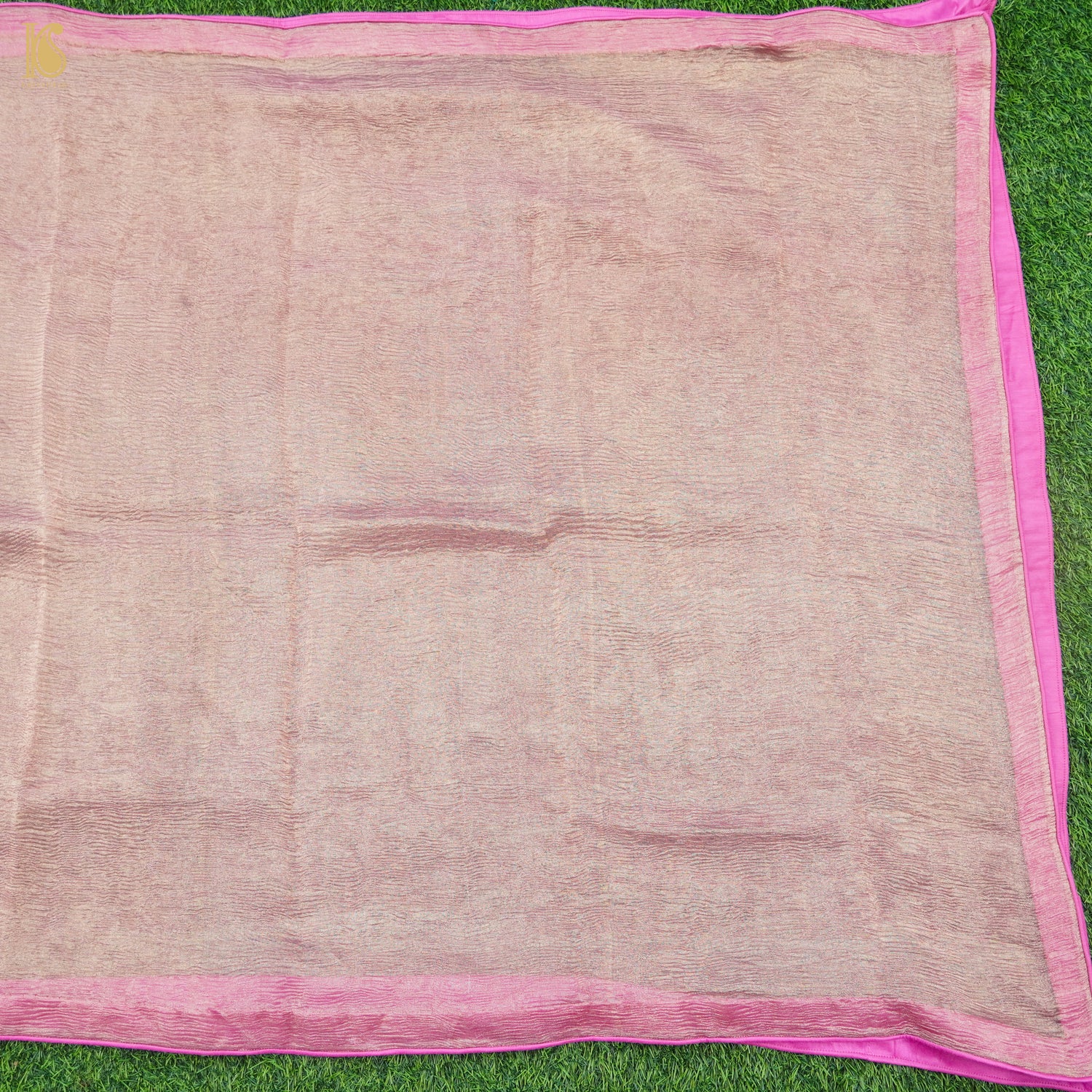 Pink Wrinkle Pure Tissue Silk Dupatta - Khinkhwab