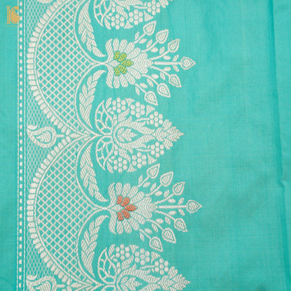 Downy Green Handloom Katan Silk Banarasi Kadwa Saree - Khinkhwab