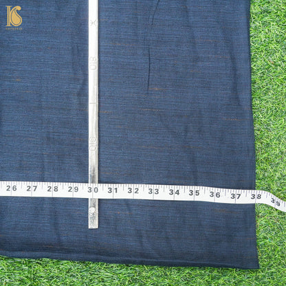 Midnight Blue Semi Pashmina Handwoven  Kani Weave Kashmiri Stole - Khinkhwab