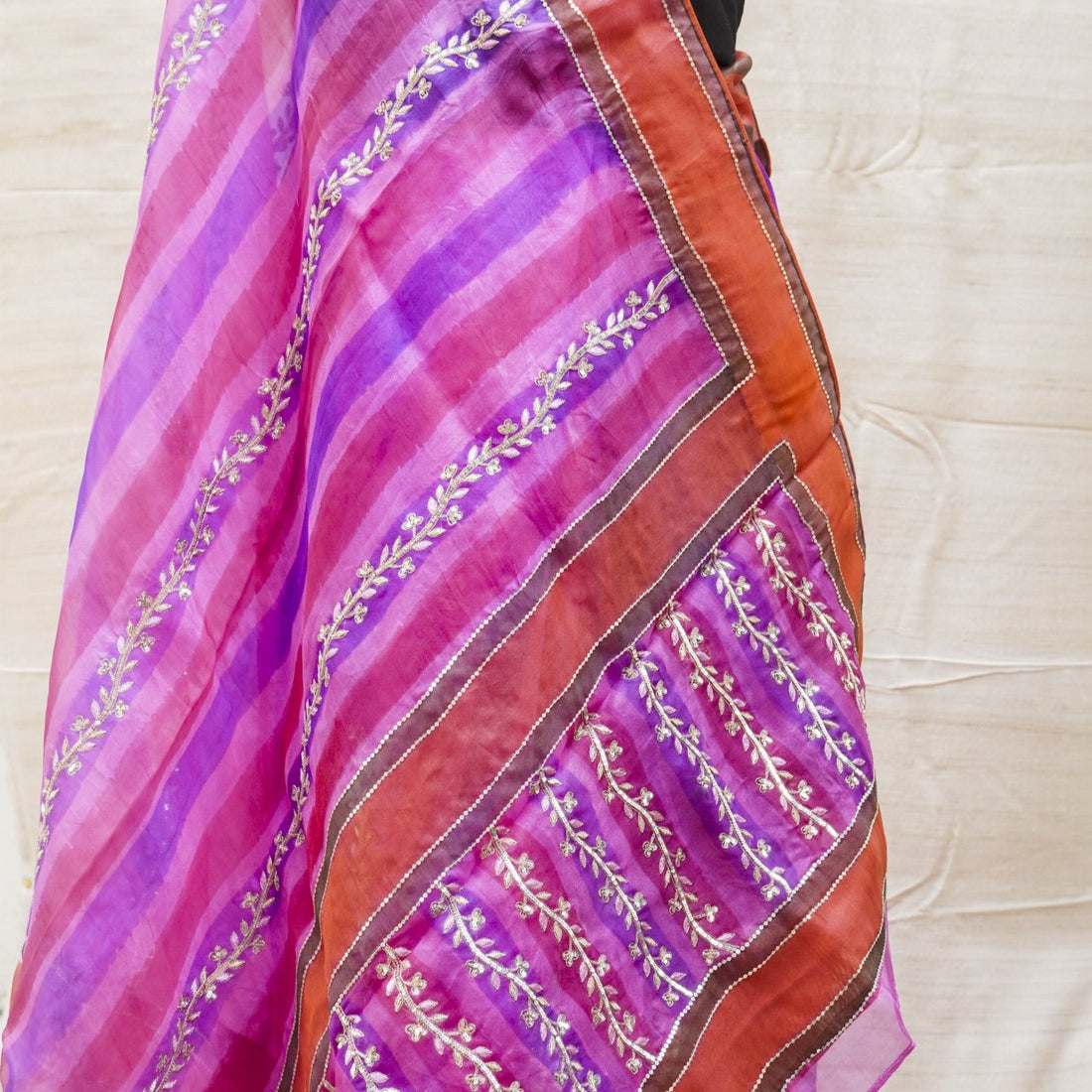 Handwoven Multicolor Organza Silk Embroidery Saree - Khinkhwab