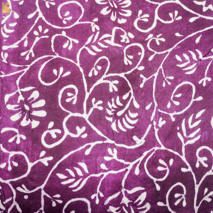 Scarlet Gum Purple Hand Block Ajrakh Modal Silk Gharchola Saree - Khinkhwab