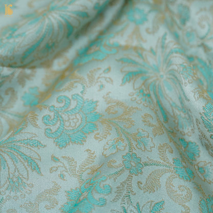 Green Pure Banarasi Silk Handwoven Tanchui Fabric - Khinkhwab
