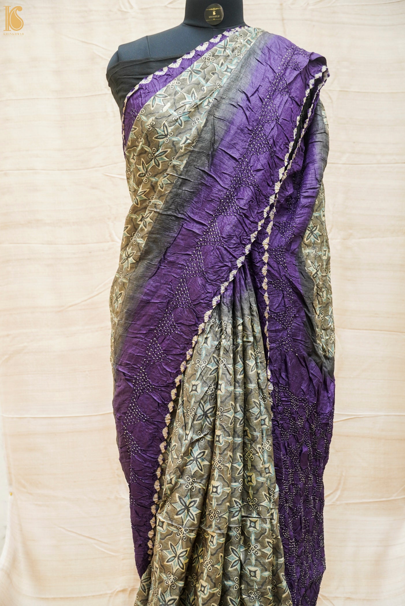 Maroon Plain Pure Tussar Silk Saree - Loomfolks