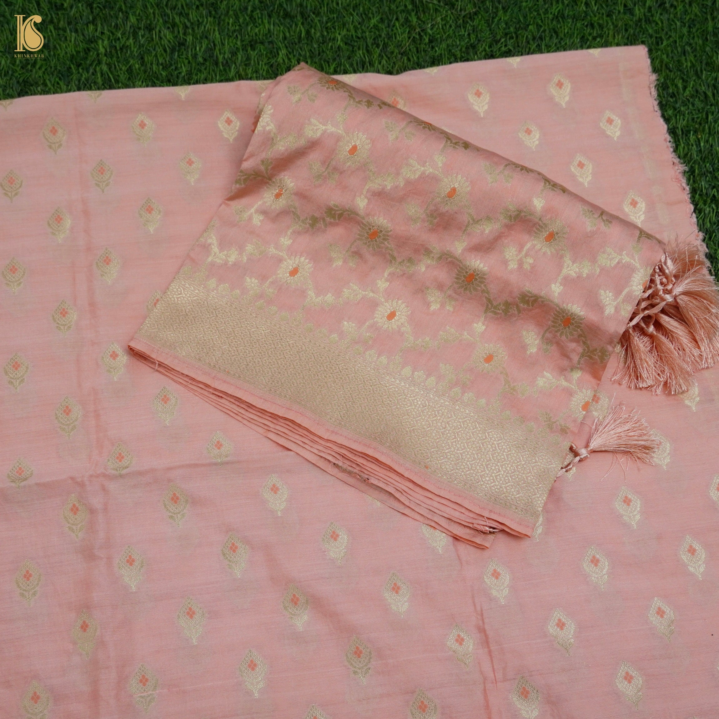 Pink Cotton Silk Meenakari Banarasi Suit Set - Khinkhwab