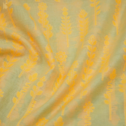Yellow Pure Cotton Silk Banarasi Suit Set - Khinkhwab