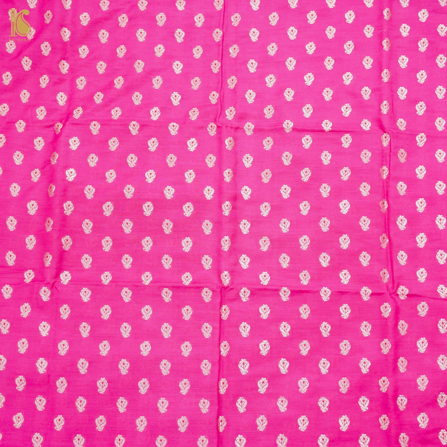 Wild Strawberry Pink Pure Moonga Silk Handloom Banarasi Suit Fabric - Khinkhwab