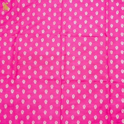 Wild Strawberry Pink Pure Moonga Silk Handloom Banarasi Suit Fabric - Khinkhwab