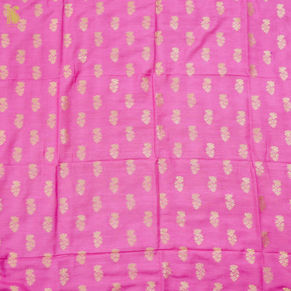 Persian Pink Pure Moonga Silk Handloom Banarasi Suit Fabric - Khinkhwab