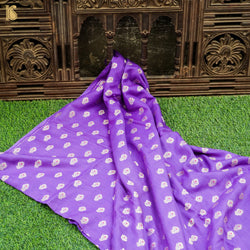 Amethyst Purple Pure Moonga Silk Handloom Banarasi Suit Fabric - Khinkhwab