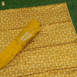 Gamboge Yellow Pure Mashru Silk Patola Ajrakh Kurta Set - Khinkhwab