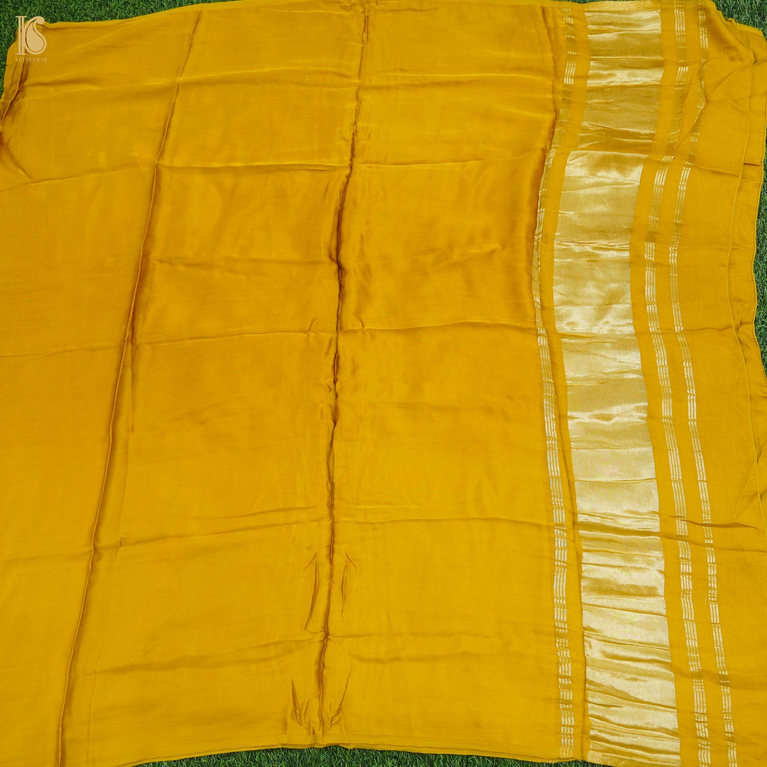 Gamboge Yellow Pure Mashru Silk Patola Ajrakh Kurta Set - Khinkhwab