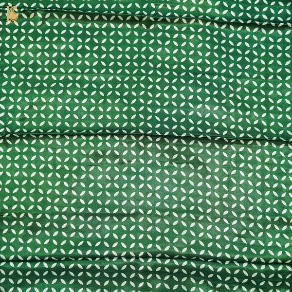 Hunter Green Pure Mashru Silk Patola Ajrakh Kurta Set - Khinkhwab