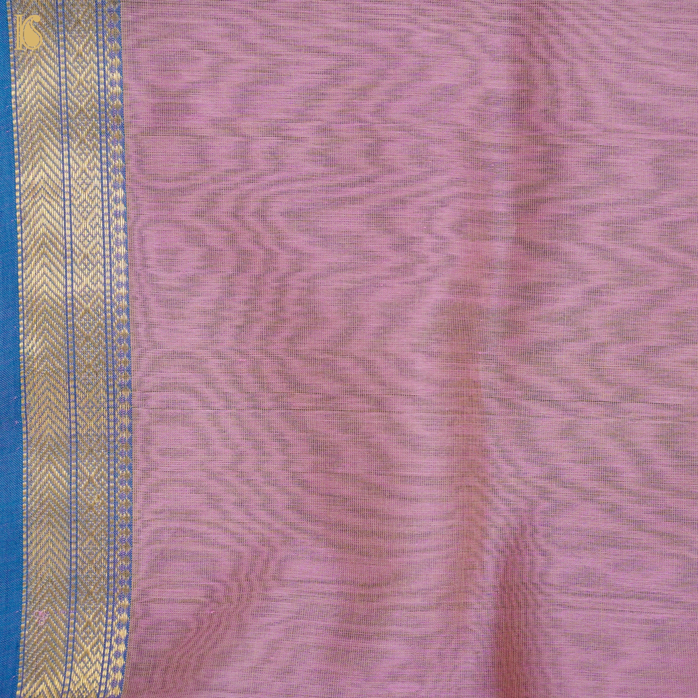 Kobi Pink Handwoven Pure Cotton Silk Maheshwari Saree - Khinkhwab