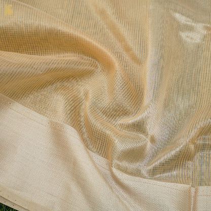 Tan Orange Handwoven Pure Cotton Silk Maheshwari Saree - Khinkhwab
