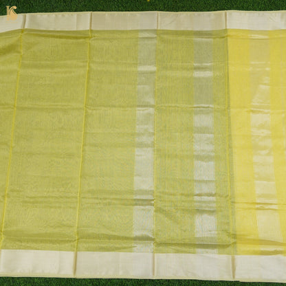 Chenin Yellow Handwoven Pure Cotton Silk Maheshwari Saree - Khinkhwab