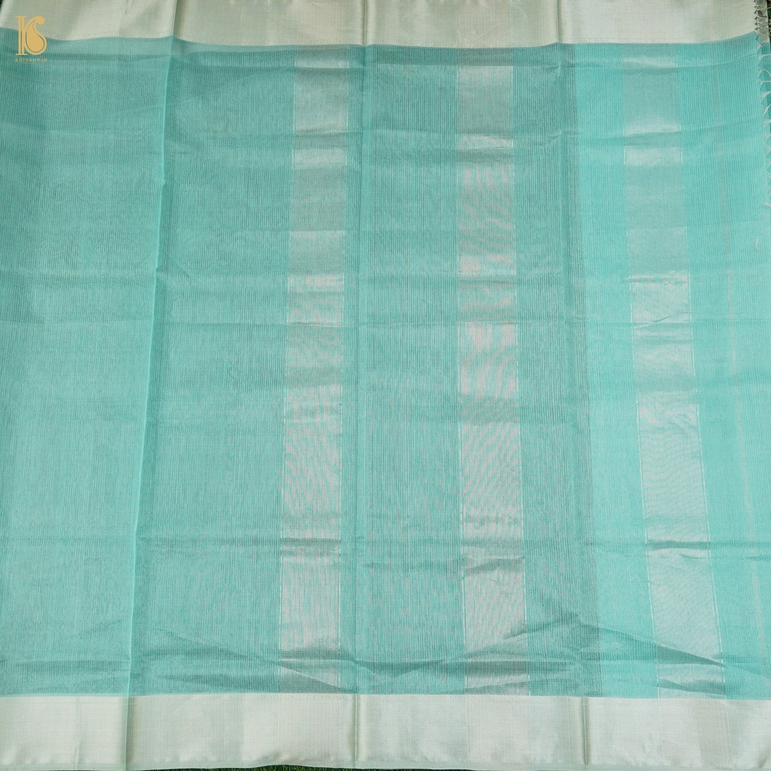 Blue Handwoven Pure Cotton Silk Maheshwari Saree - Khinkhwab