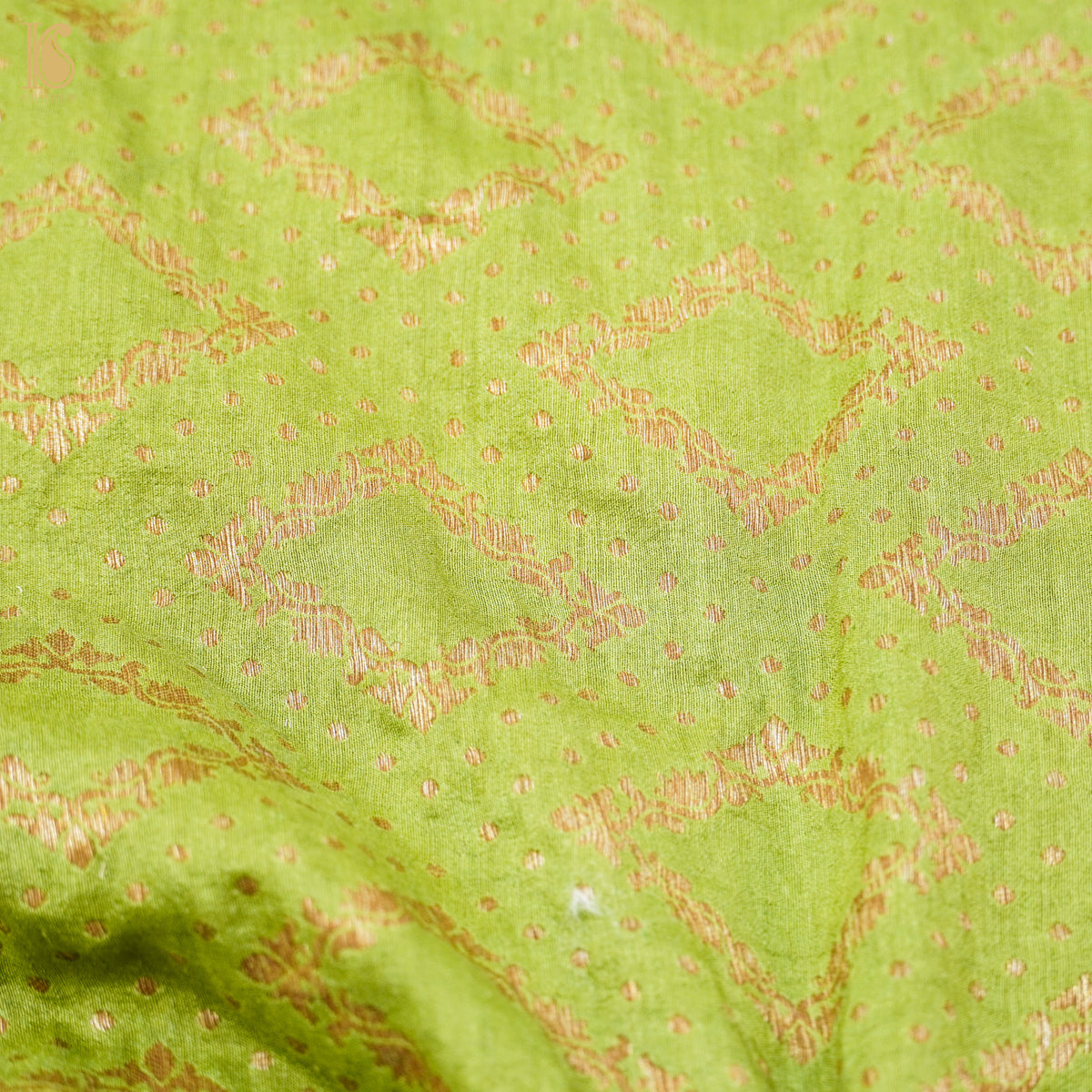 Citron Green Pure Moonga Silk Banarasi Stole - Khinkhwab