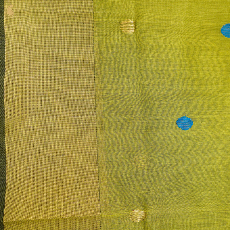Green Handwoven Pure Cotton Silk Maheshwari Saree - Khinkhwab