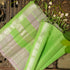 Beige & Green Handwoven Pure Cotton Silk Maheshwari Saree - Khinkhwab