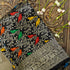 Handwoven Black Pure Katan Silk Banarasi Birds Fabric - Khinkhwab