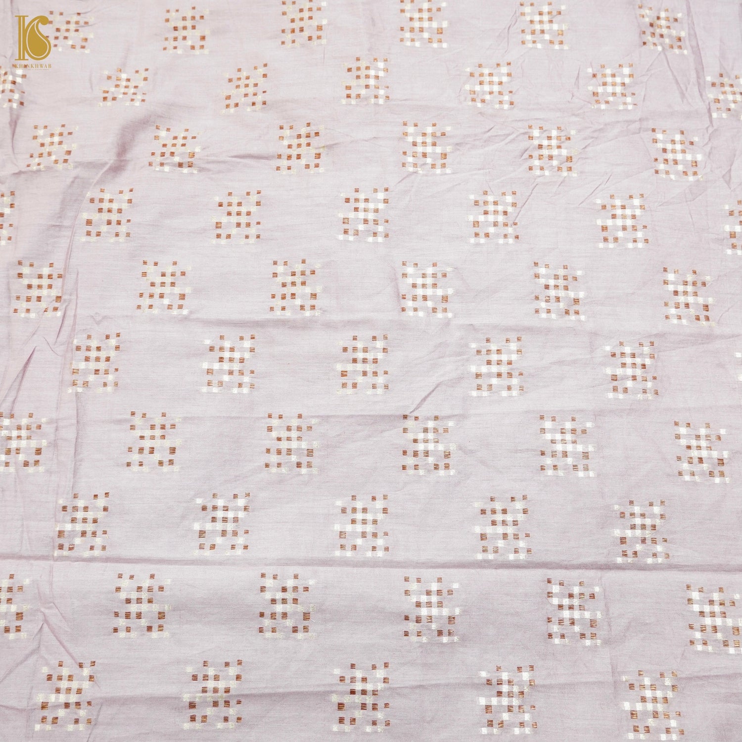 Melanie Pink Pure Cotton Silk Banarasi Fabric - Khinkhwab