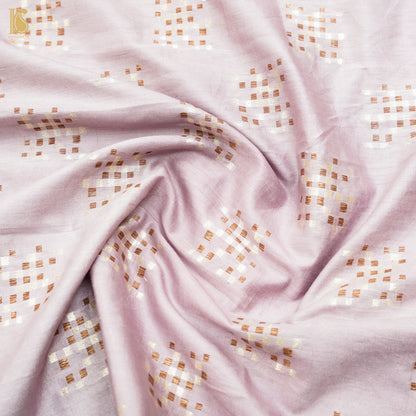 Melanie Pink Pure Cotton Silk Banarasi Fabric - Khinkhwab