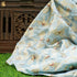 Light Blue Pure Katan Silk Print Banarasi Blouse Fabric - Khinkhwab