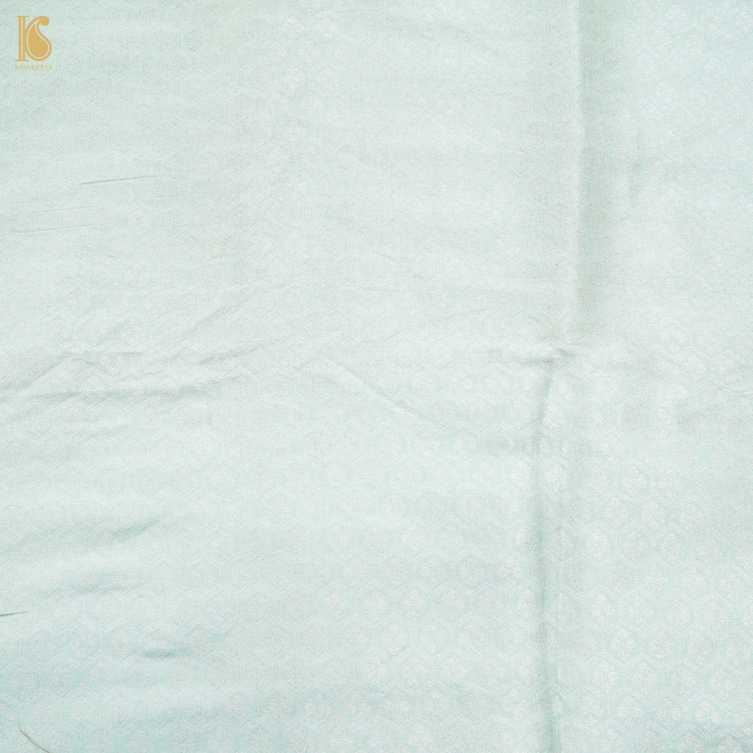 Pastel Green Pure Moonga Silk Handloom Banarasi Fabric - Khinkhwab
