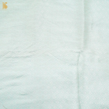 Pastel Green Pure Moonga Silk Handloom Banarasi Fabric - Khinkhwab