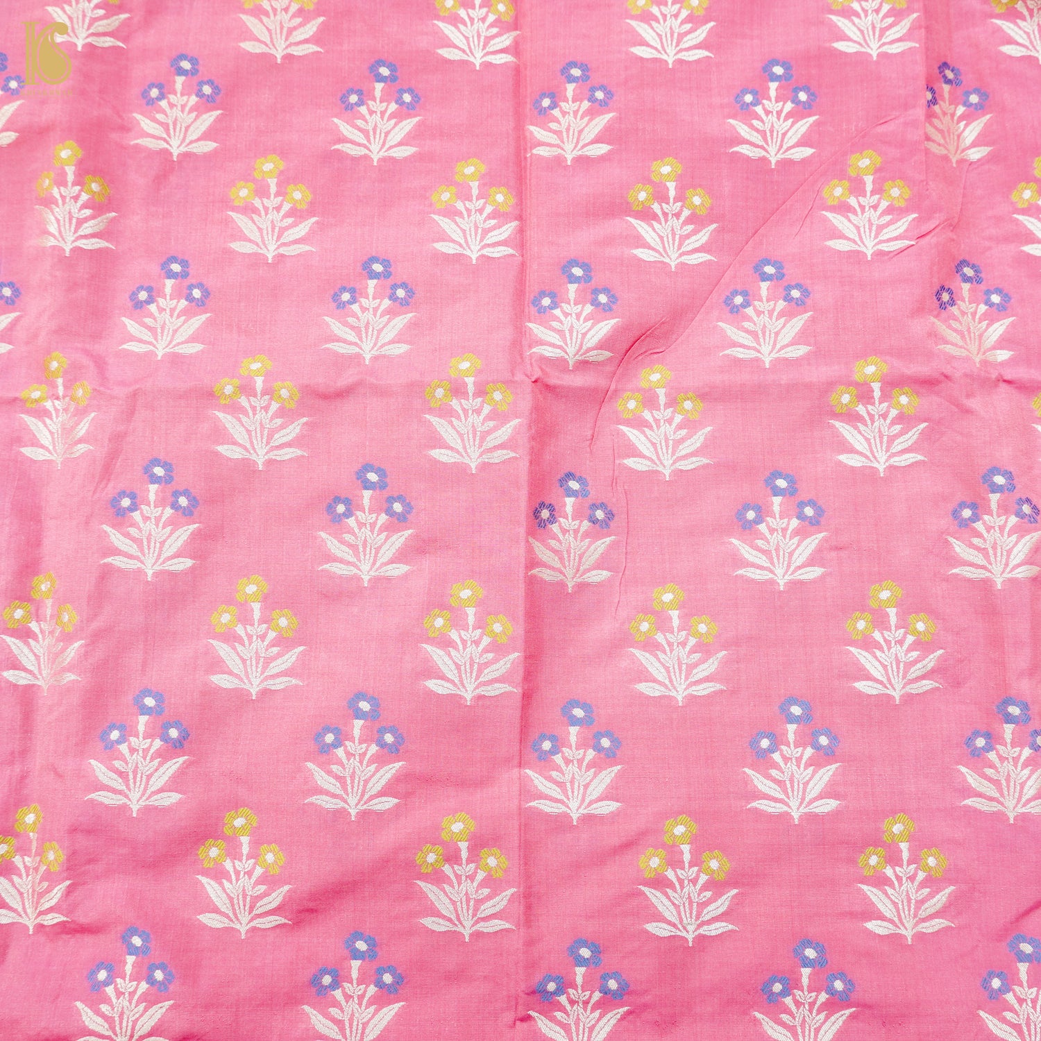 Onion Pink Pure Katan Silk Banarasi Blouse Fabric - Khinkhwab