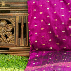 Purple Pure Raw Silk Banarasi Fabric - Khinkhwab