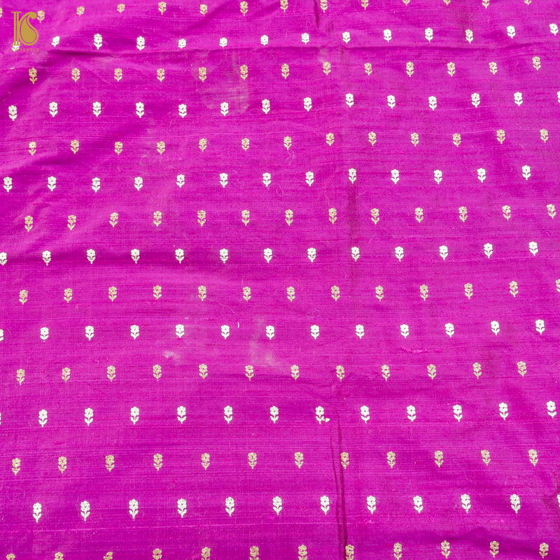 Purple Pure Raw Silk Banarasi Fabric - Khinkhwab