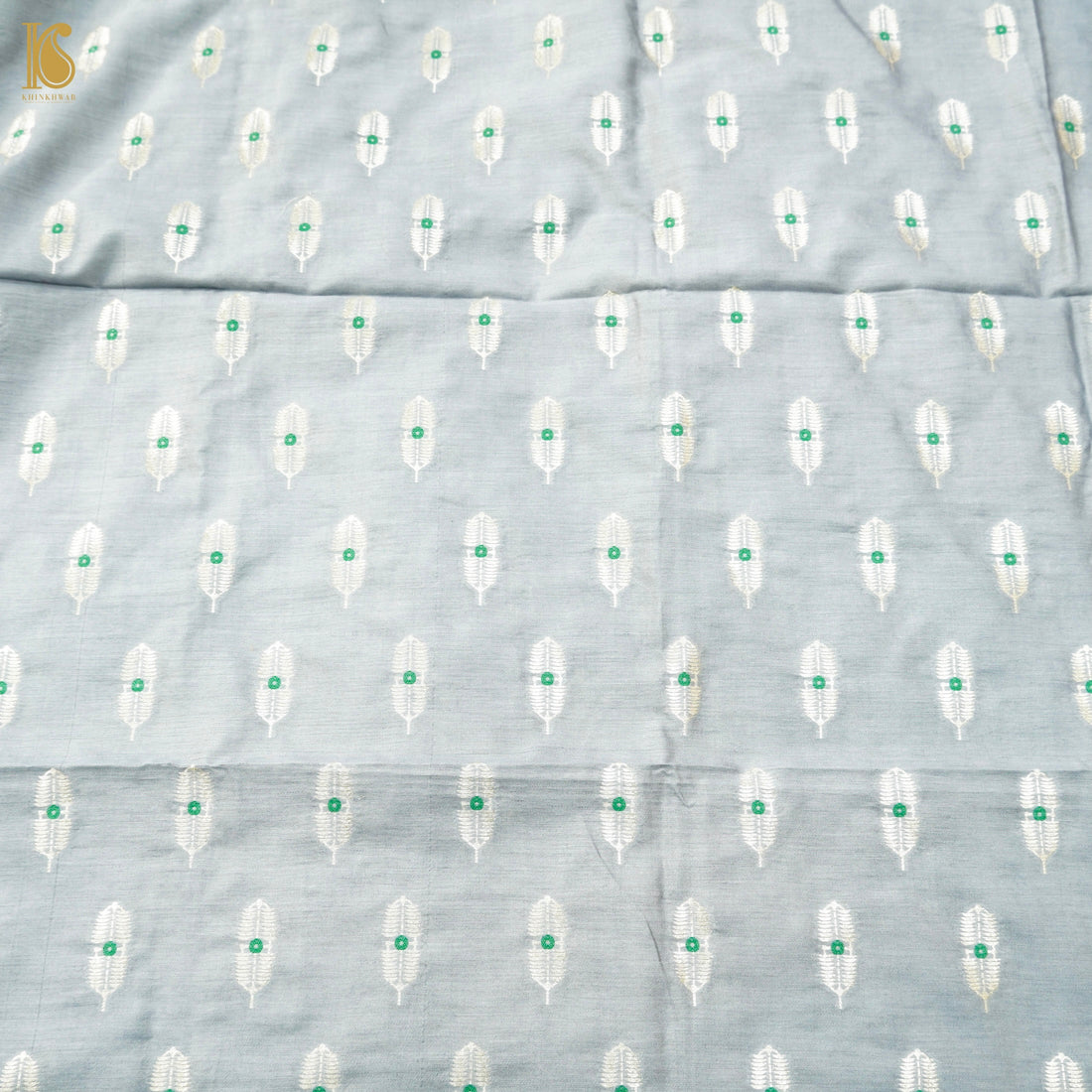 Zumthor Blue Pure Cotton Silk Banarasi Fabric - Khinkhwab